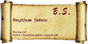 Beythum Sebes névjegykártya
